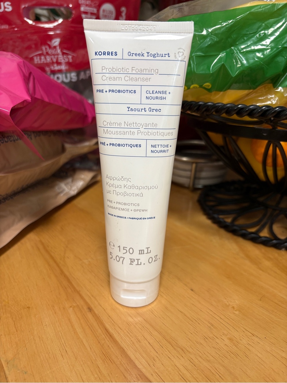 Korres Greek Yoghurt ~ Probiotic Foaming Cream Cleanser, full Sz 5.07oz, SEALED